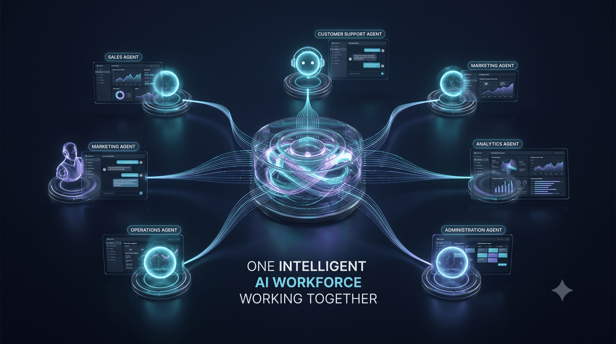 CRM ERP AI Agent Automation Analytics Integrations visual